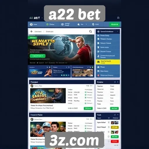 Análise da interface do usuário do site a22 bet