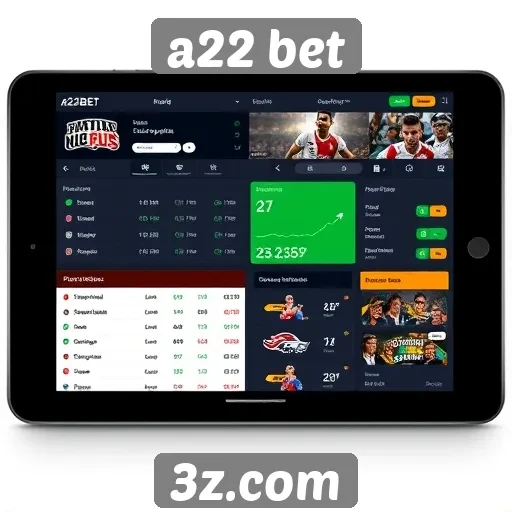 Interface do usuário da A22 Bet é intuitiva